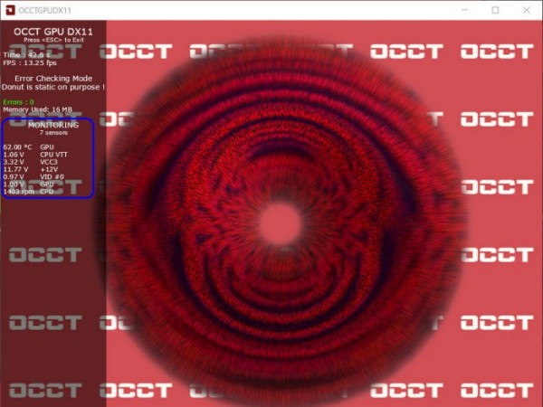  Тестирование стабильности работы видеокарты программой OCCT Perestroika 