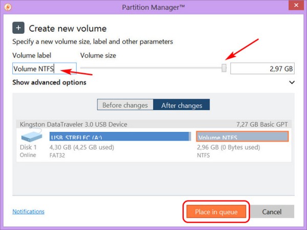  Как создать на флешке с FAT32 раздел с NTFS программой Paragon Hard Disk Manager 17 